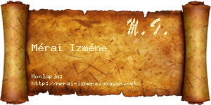 Mérai Izméne névjegykártya